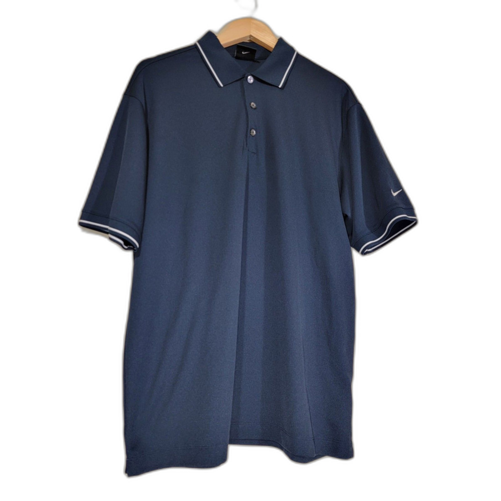 Nike Golf Dri-Fit Men's Navy Blue Polo Shirt - Large